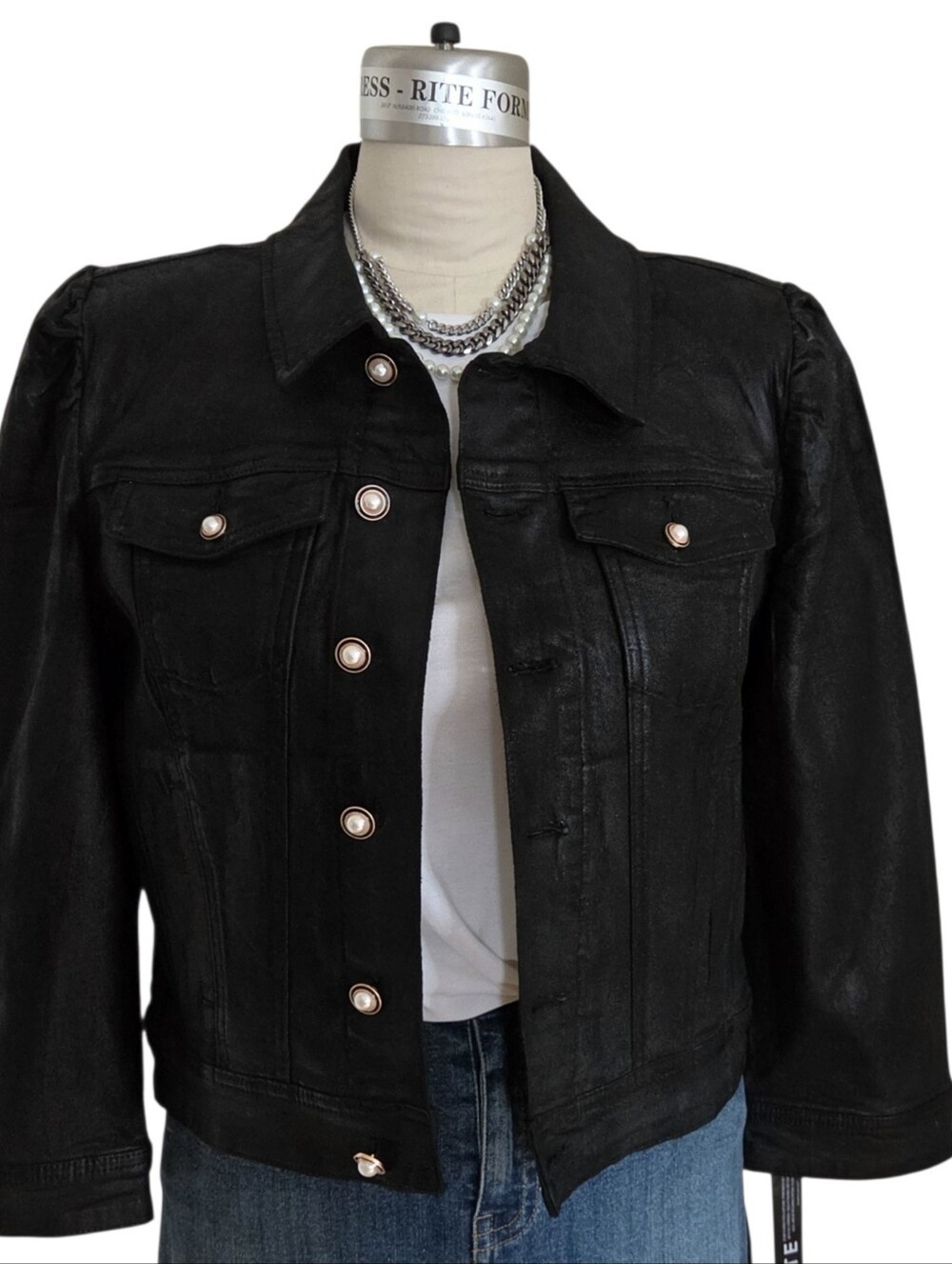 Retrofete Ada Coated Denim Jacket Size XL